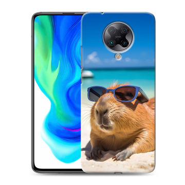 Силиконовый чехол на Xiaomi Poco F2 Pro с принтом Капибара Силиконовый чехол на Xiaomi Poco F2 Pro с принтом Капибара