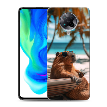 Силиконовый чехол на Xiaomi Poco F2 Pro с принтом Капибара Силиконовый чехол на Xiaomi Poco F2 Pro с принтом Капибара