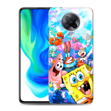 Силиконовый чехол на Xiaomi Poco F2 Pro с принтом спанчбоб спанч боб Силиконовый чехол на Xiaomi Poco F2 Pro с принтом спанчбоб спанч боб