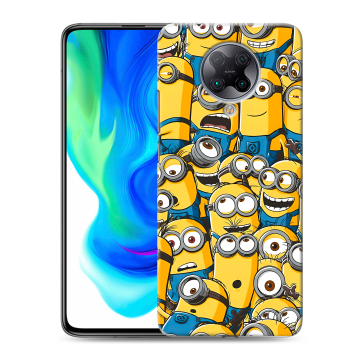Силиконовый чехол на Xiaomi Poco F2 Pro с принтом Миньоны Силиконовый чехол на Xiaomi Poco F2 Pro с принтом Миньоны