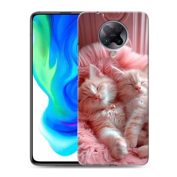Силиконовый чехол на Xiaomi Poco F2 Pro с принтом котята котики