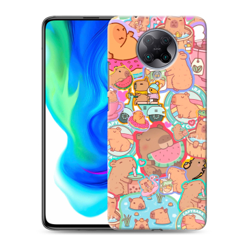 Силиконовый чехол на Xiaomi Poco F2 Pro с принтом капибары Силиконовый чехол на Xiaomi Poco F2 Pro с принтом капибары