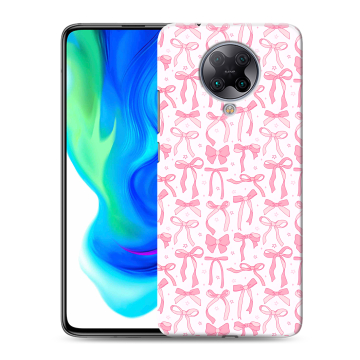 Силиконовый чехол на Xiaomi Poco F2 Pro с принтом Розовые бантики