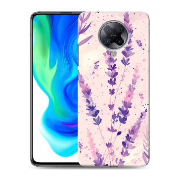 Силиконовый чехол на Xiaomi Poco F2 Pro с принтом цветы лаванда Силиконовый чехол на Xiaomi Poco F2 Pro с принтом цветы лаванда