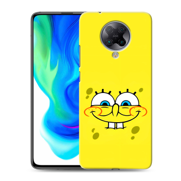 Силиконовый чехол на Xiaomi Poco F2 Pro с принтом спанчбоб спанч боб Силиконовый чехол на Xiaomi Poco F2 Pro с принтом спанчбоб спанч боб