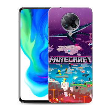 Силиконовый чехол на Xiaomi Poco F2 Pro с принтом Майнкрафт Minecraft Силиконовый чехол на Xiaomi Poco F2 Pro с принтом Майнкрафт Minecraft
