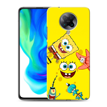 Силиконовый чехол на Xiaomi Poco F2 Pro с принтом Спанч боб Спанчбоб