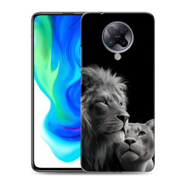 Силиконовый чехол на Xiaomi Poco F2 Pro с принтом Лев кошки