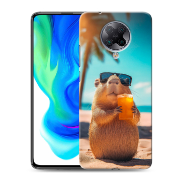 Силиконовый чехол на Xiaomi Poco F2 Pro с принтом Капибара Силиконовый чехол на Xiaomi Poco F2 Pro с принтом Капибара