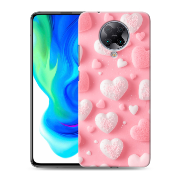 Силиконовый чехол на Xiaomi Poco F2 Pro с принтом Сердечки Силиконовый чехол на Xiaomi Poco F2 Pro с принтом Сердечки