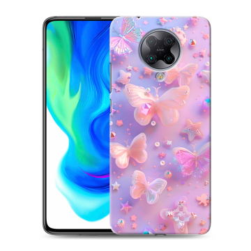 Силиконовый чехол на Xiaomi Poco F2 Pro с принтом Бабочки Силиконовый чехол на Xiaomi Poco F2 Pro с принтом Бабочки