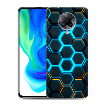 Силиконовый чехол на Xiaomi Poco F2 Pro с принтом Неоновые соты