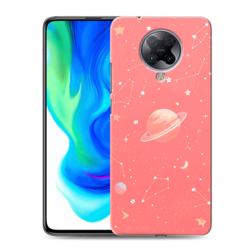 Силиконовый чехол на Xiaomi Poco F2 Pro с принтом Розовый космос