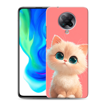 Силиконовый чехол на Xiaomi Poco F2 Pro с принтом Розовый котенок