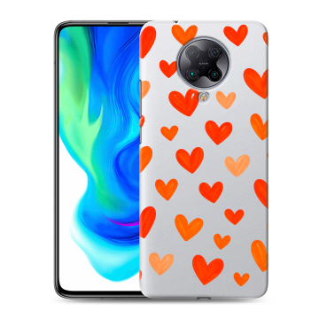 Силиконовый чехол на Xiaomi Poco F2 Pro с принтом Сердечки