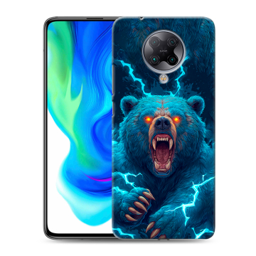 Силиконовый чехол на Xiaomi Poco F2 Pro с принтом Медведь