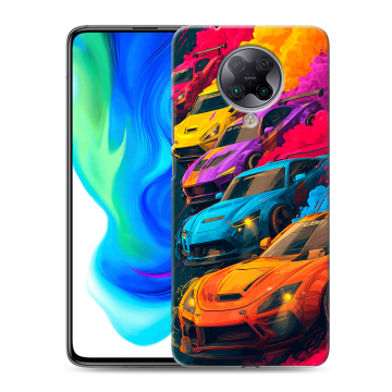 Силиконовый чехол на Xiaomi Poco F2 Pro с принтом Тачки