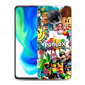 Силиконовый чехол на Xiaomi Poco F2 Pro с принтом Roblox Роблокс
