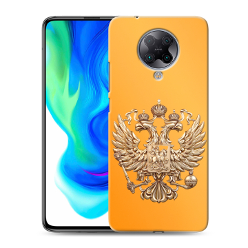 Силиконовый чехол на Xiaomi Poco F2 Pro с принтом Герб Флаг России
