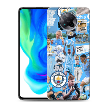 Силиконовый чехол на Xiaomi Poco F2 Pro с принтом Man City Манчестер Сити