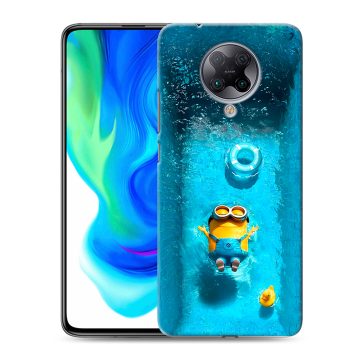 Силиконовый чехол на Xiaomi Poco F2 Pro с принтом Миньоны