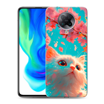 Силиконовый чехол на Xiaomi Poco F2 Pro с принтом Красивый кот