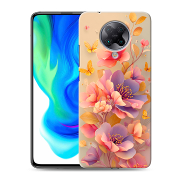 Силиконовый чехол на Xiaomi Poco F2 Pro с принтом Цветы и бабочки