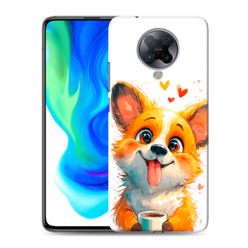 Силиконовый чехол на Xiaomi Poco F2 Pro с принтом корги Силиконовый чехол на Xiaomi Poco F2 Pro с принтом корги