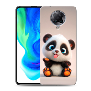 Силиконовый чехол на Xiaomi Poco F2 Pro с принтом милая панда Силиконовый чехол на Xiaomi Poco F2 Pro с принтом милая панда