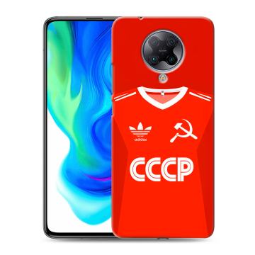 Силиконовый чехол на Xiaomi Poco F2 Pro с принтом Флаг Герб СССР