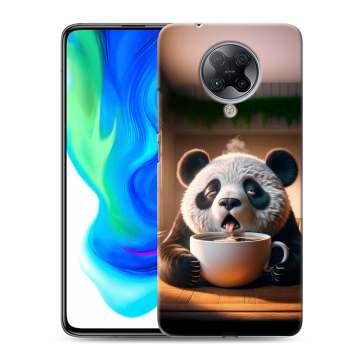 Силиконовый чехол на Xiaomi Poco F2 Pro с принтом смешная панда Силиконовый чехол на Xiaomi Poco F2 Pro с принтом смешная панда