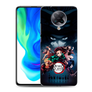 Силиконовый чехол на Xiaomi Poco F2 Pro с принтом Demon Slayer Клинок рассекающий демонов