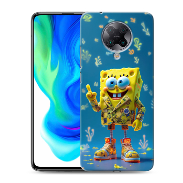 Силиконовый чехол на Xiaomi Poco F2 Pro с принтом Спанч боб Спанчбоб Силиконовый чехол на Xiaomi Poco F2 Pro с принтом Спанч боб Спанчбоб