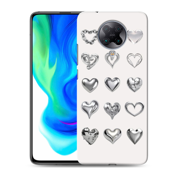 Силиконовый чехол на Xiaomi Poco F2 Pro с принтом Y2K сердечки Силиконовый чехол на Xiaomi Poco F2 Pro с принтом Y2K сердечки
