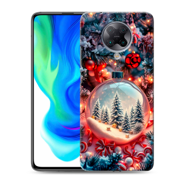 Силиконовый чехол на Xiaomi Poco F2 Pro с принтом Новый год