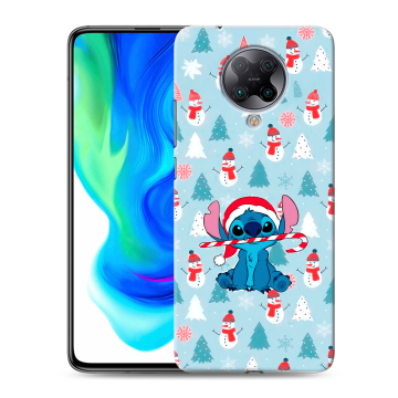 Силиконовый чехол на Xiaomi Poco F2 Pro с принтом Стич Новый год