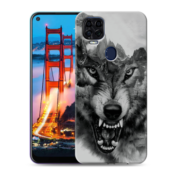 Силиконовый чехол на ZTE Blade V2020 с принтом Волк