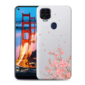 Силиконовый чехол на ZTE Blade V2020 с принтом Ветка сакуры