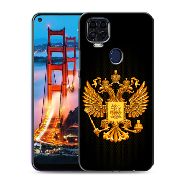 Силиконовый чехол на ZTE Blade V2020 с принтом Герб России желтый