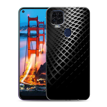 Силиконовый чехол на ZTE Blade V2020 с принтом Текстура металла