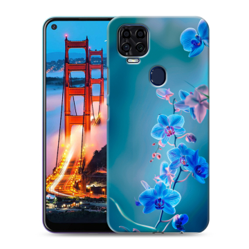 Силиконовый чехол на ZTE Blade V2020 с принтом Голубые цветы