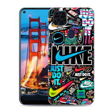 Силиконовый чехол на ZTE Blade V2020 с принтом найк nike черный