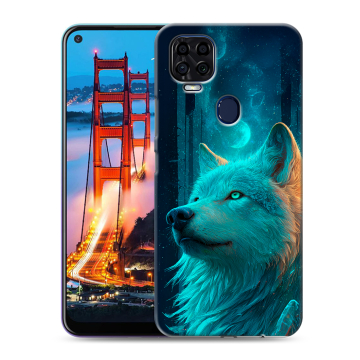Силиконовый чехол на ZTE Blade V2020 с принтом бабочки саккура