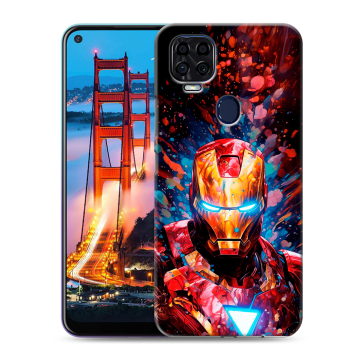 Силиконовый чехол на ZTE Blade V2020 с принтом Железный человек Ironman
