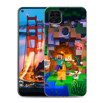 Силиконовый чехол на ZTE Blade V2020 с принтом Майнкрафт Minecraft