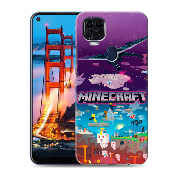 Силиконовый чехол на ZTE Blade V2020 с принтом Майнкрафт Minecraft