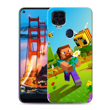 Силиконовый чехол на ZTE Blade V2020 с принтом Майнкрафт Minecraft