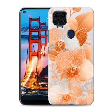 Силиконовый чехол на ZTE Blade V2020 с принтом Бежевые цветы