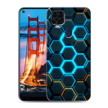 Силиконовый чехол на ZTE Blade V2020 с принтом Неоновые соты