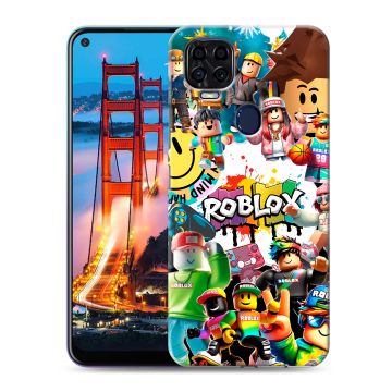 Силиконовый чехол на ZTE Blade V2020 с принтом Roblox Роблокс